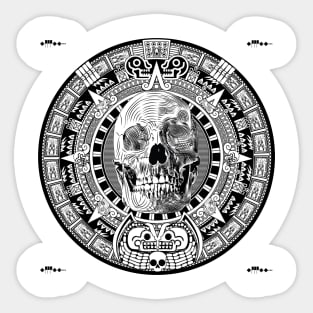 Aztec Memento Mori BLACK Sticker